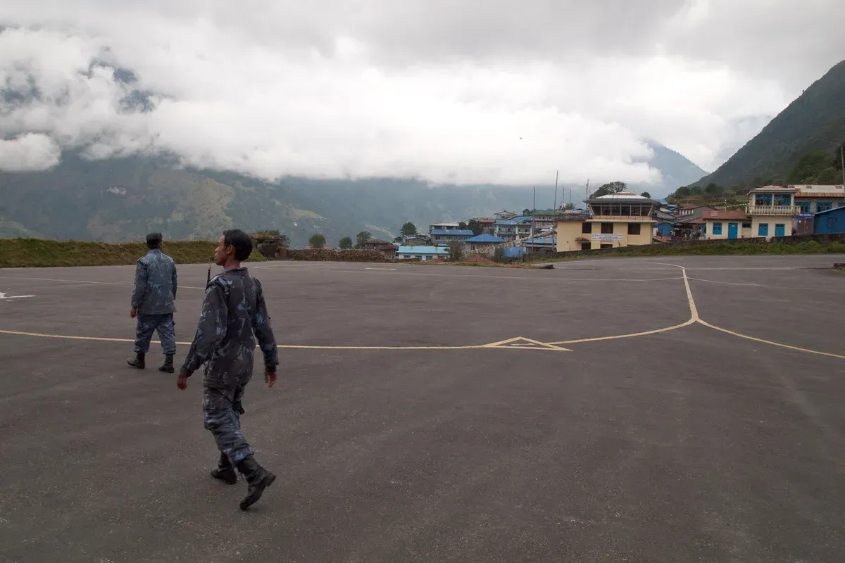The runway at Tenzing-Hillary Airport in Lukla, where most Everest climbing tours start the trek